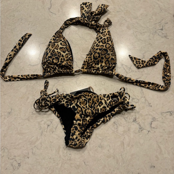 Tiny bikini size medium black , brown and tan - Picture 1 of 1